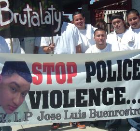 José Luis Buenrostro's friends at a demonstration demanding justice in May 2008