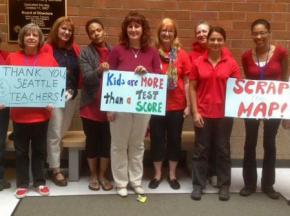 WEA members in Battle Ground, Washington, take inspiration from the growing revolt against testing
