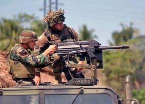 U.S. Navy personnel conduct training exercises in the Philippines