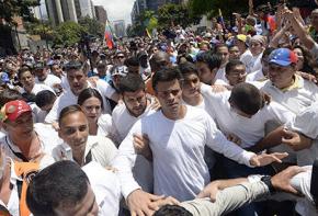 Leopoldo López and fellow right-wing oppositionists in Caracas