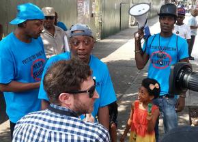 Members of Picture the Homeless on the streets of East Harlem