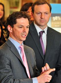 Maine state Sen. Mark Alfond (left) and House Speaker Mark Eves